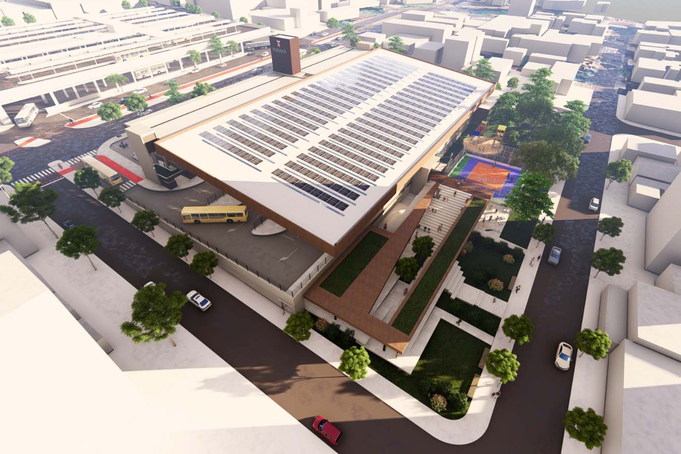 Reprodução do novo Terminal Metropolitano de Londrina. Foto: AMEP